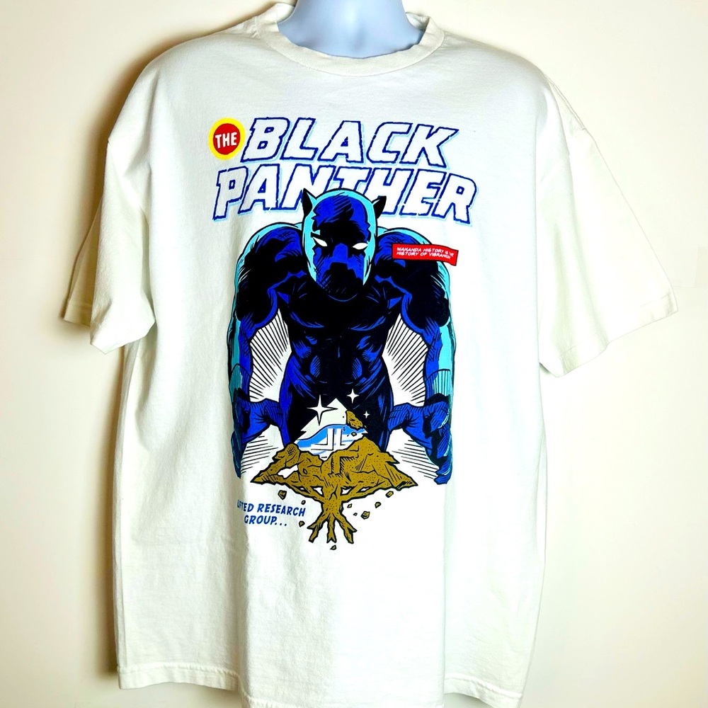 MARVEL BLACK PANTHER GRAPHICS ROUND NECK SHORT SLEEVE MENS XL